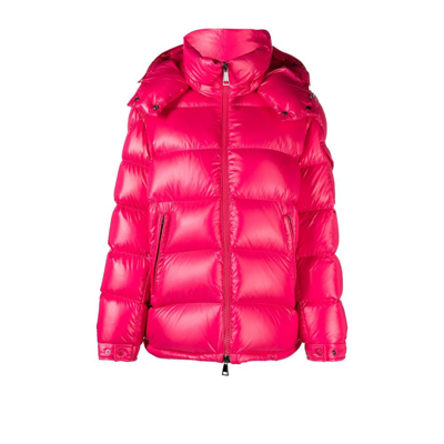 Shop Moncler Pink Maire Hooded Puffer Jacket