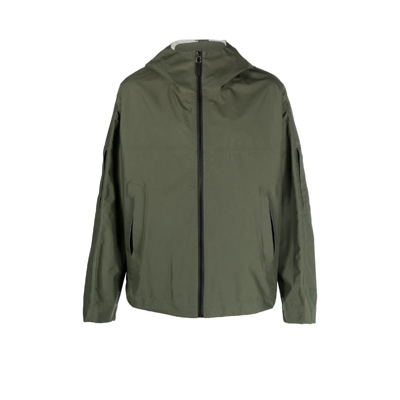 Givenchy Green Logo Embossed Shell Jacket In Green