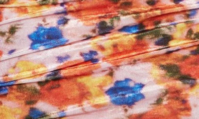 Shop Isabel Marant Goji Floral Print Crushed Velvet Minidress In Orange