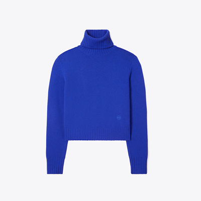 Shop Tory Sport Tory Burch Cashmere Fitted Turtleneck In Cobalt