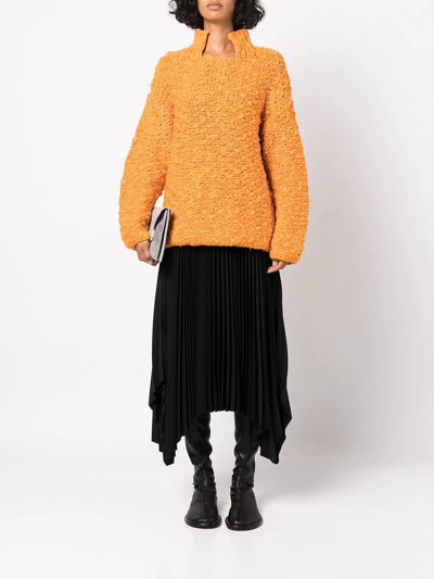 Proenza Schouler Square-neck Chunky-knit Jumper In Yellow