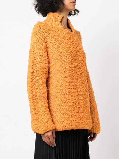 Proenza Schouler Square-neck Chunky-knit Jumper In Yellow