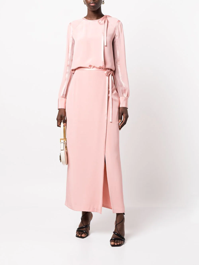 Shop Adam Lippes Wrap Silk Skirt In Pink