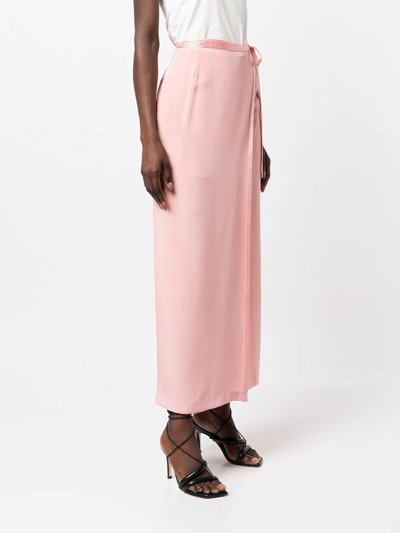 Shop Adam Lippes Wrap Silk Skirt In Pink