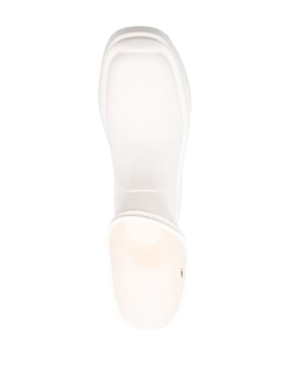 Msgm Ridged-rubber Sole Boots In Weiss