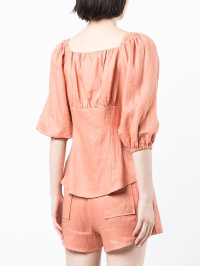 Shop We Are Kindred Lucia Button-front Blouse In Pink