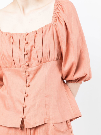 Shop We Are Kindred Lucia Button-front Blouse In Pink