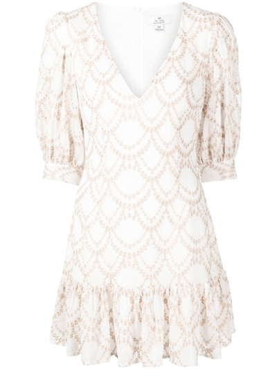 Shop We Are Kindred Sienna Embroidered Mini Dress In White