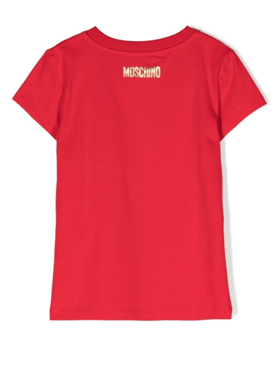 Shop Moschino Handle With Care T-shirt In Rot