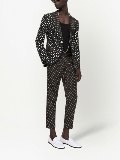 Dolce & Gabbana Polka-dot Print Blazer In Schwarz