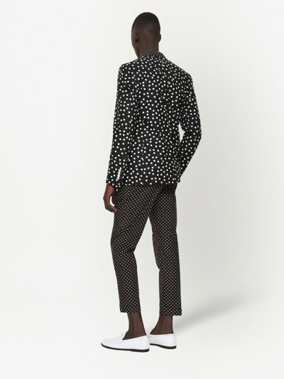 Dolce & Gabbana Polka-dot Print Blazer In Schwarz