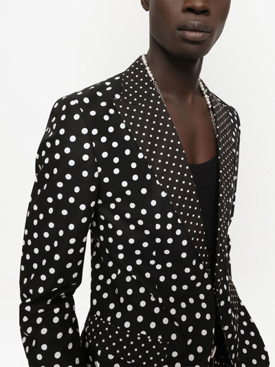 Shop Dolce & Gabbana Polka-dot Print Blazer In Schwarz