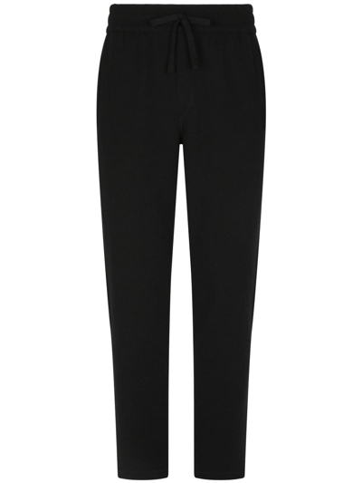 Shop Dolce & Gabbana Dg-logo Cashmere Track Pants In Schwarz