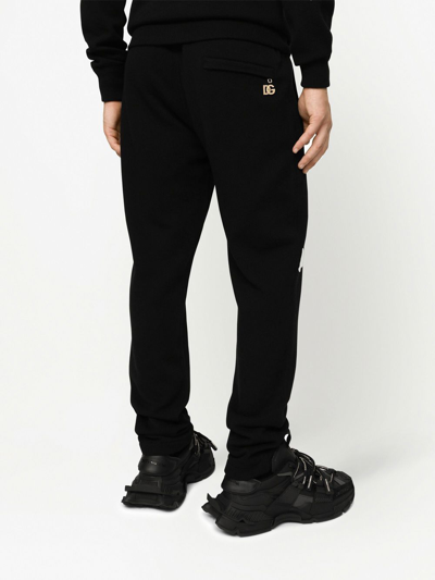 Shop Dolce & Gabbana Dg-logo Cashmere Track Pants In Schwarz