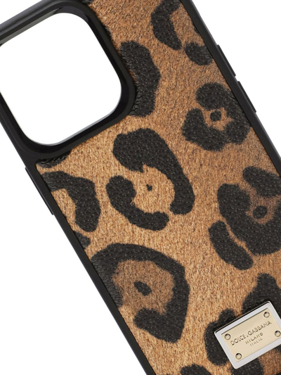 Shop Dolce & Gabbana Leopard-print Iphone 13 Case In Braun