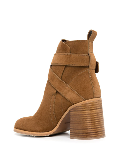 Shop See By Chloé Lyna Suede Ankle Boots In Nude