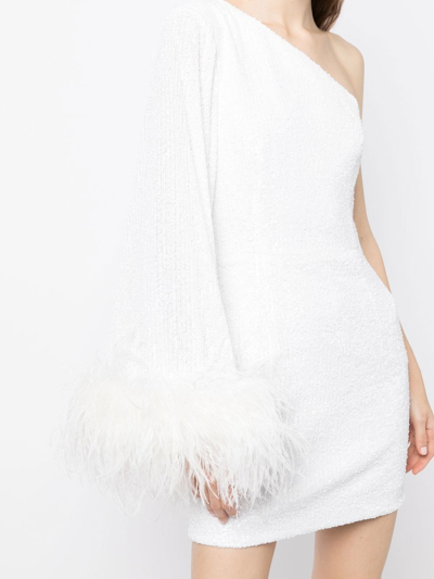 Shop Rebecca Vallance Davina One-shoulder Minidress In White