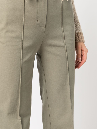 Shop Jonathan Simkhai High-waist Bootcut Trousers In Grün