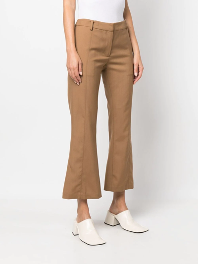 Shop Marni Cropped-leg Bootcut Trousers In Nude