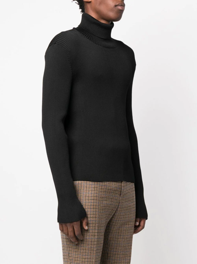 Shop Walter Van Beirendonck Ribbed Roll-neck Jumper In Schwarz