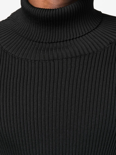 Shop Walter Van Beirendonck Ribbed Roll-neck Jumper In Schwarz