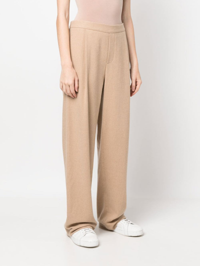 Shop Vince Elasticated Straight-leg Trousers In Nude