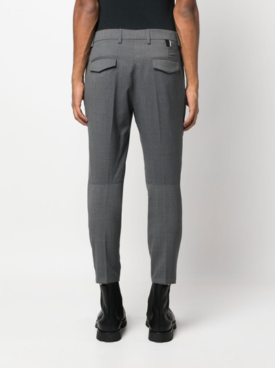 Shop Low Brand Straight-leg Cropped Trousers In Grau