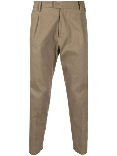 Shop Low Brand Straight-leg Cropped Trousers In Nude