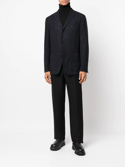 Boglioli Single-breasted Wool Blazer In Blau