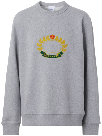 Shop Burberry Oak Leaf Crest Sweatshirt In Grau