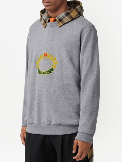Shop Burberry Oak Leaf Crest Sweatshirt In Grau