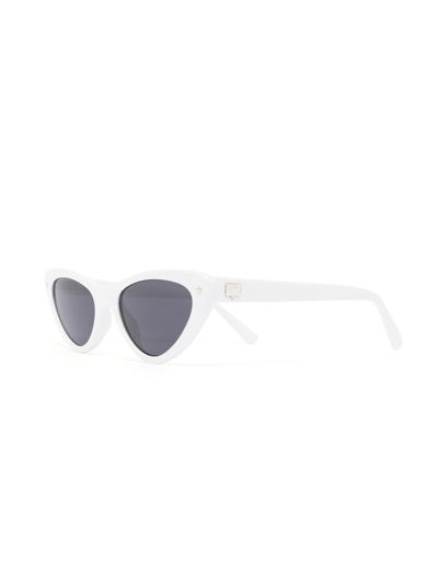 Shop Chiara Ferragni Cat-eye Frame Sunglasses In Weiss