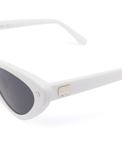 Shop Chiara Ferragni Cat-eye Frame Sunglasses In Weiss