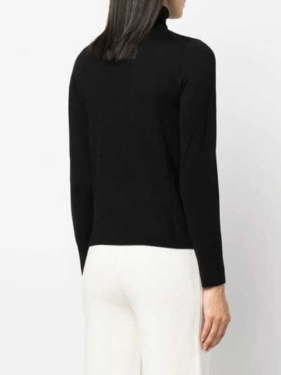 Allude Black Wool Turtleneck In Blau