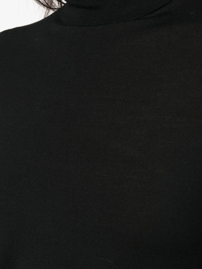 Allude Black Wool Turtleneck In Blau