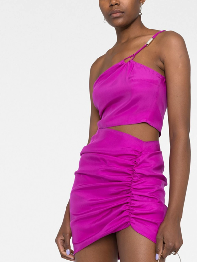 Shop Gauge81 Cut-out Draped Mini Dress In Violett