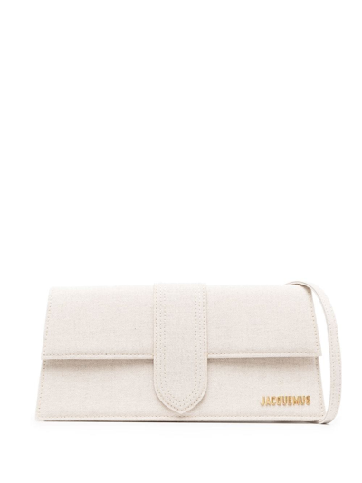 Shop Jacquemus Le Bambino Long Shoulder Bag In Nude