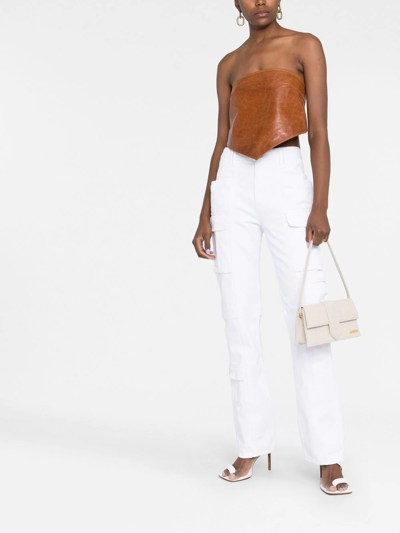 Shop Jacquemus Le Bambino Long Shoulder Bag In Nude