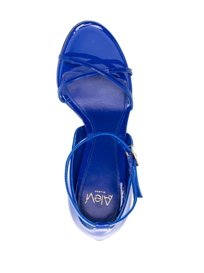 Shop Alevì Strappy Stiletto Sandals In Blau