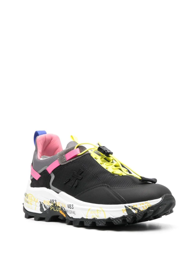 Premiata Crossd Colour-block Sneakers In Schwarz
