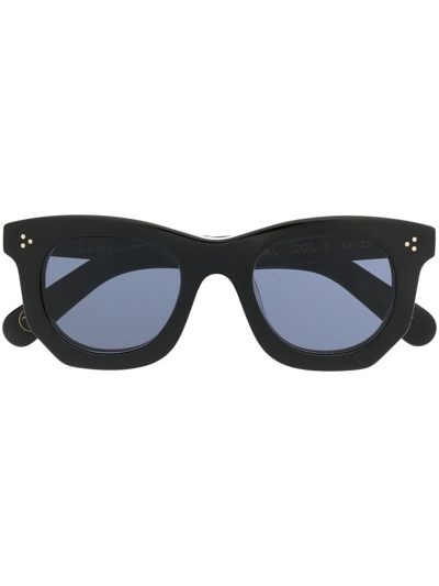 Shop Lesca Tinted Thick-frame Sunglasses In Schwarz