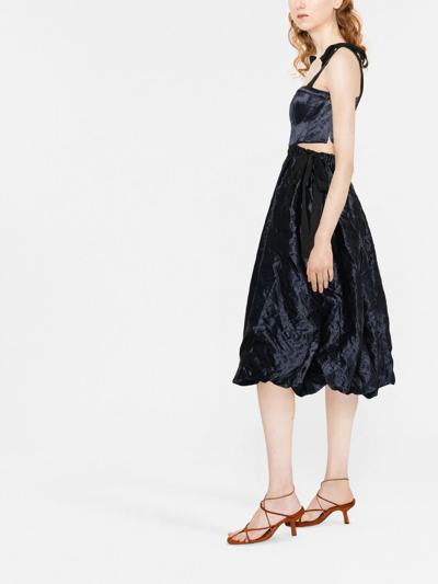 Shop Ulla Johnson Cut-out Velvet-effect Dress In Blau