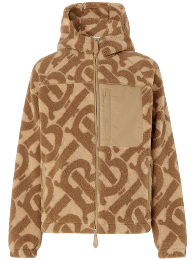 monogram jacquard fleece jacket