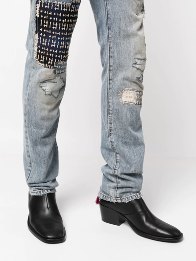 Alchemist Distressed-effect Jeans In Blau