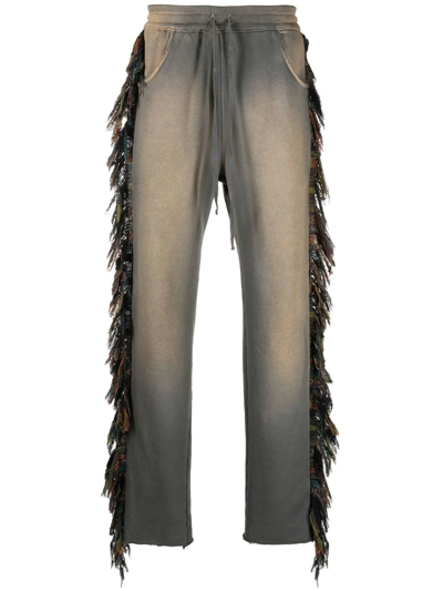 Shop Alchemist Fringed-trim Track Pants In Grau