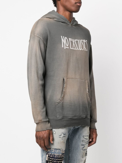 Shop Alchemist Bleach-wash Slogan-print Hoodie In Grau