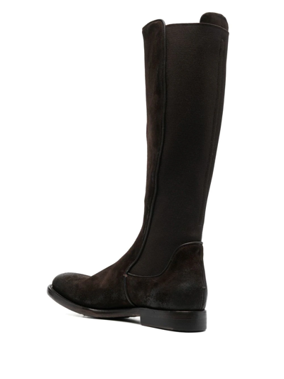 Shop Silvano Sassetti Knee-high Leather Boots In Braun