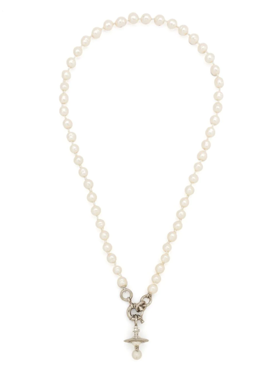 Shop Vivienne Westwood Orb-pendant Detail Necklace In Nude