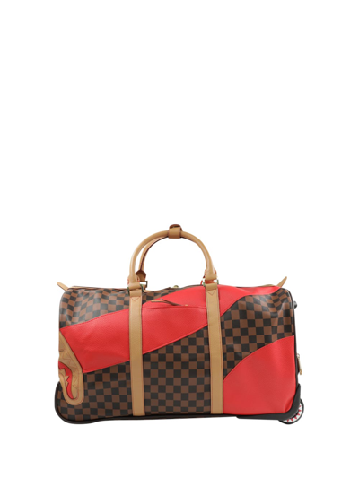 Shop Sprayground Raceway Luggage Duffle In Marrone