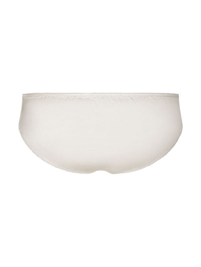 Shop Dolce & Gabbana Mid-rise Satin Briefs In White